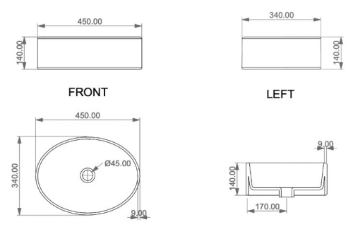 Умывальник GSG Ceramic Design Like LKLAVFSBF45001