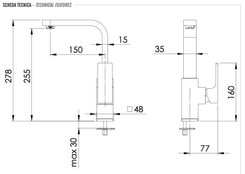 Смеситель для раковины Remer Absolute AU10GBG, золото брашированное