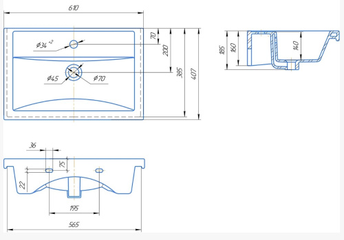 Умывальник Caprigo Фостер 600