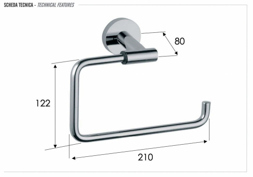 Полотенцедержатель Remer Guest GS44DO, золото глянцевое