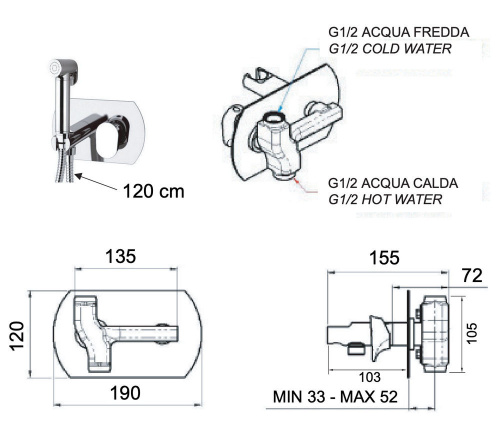 Гигиенический душ Remer Vanity V60W