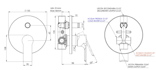 Смеситель для душа Mariani Kali B00173KL