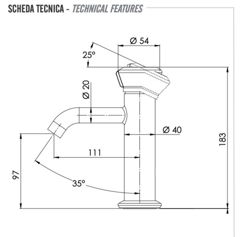 Смеситель для раковины Remer Element ET12BG, золото брашированное