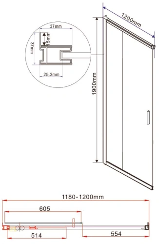 Душевой уголок Vincea Garda VSS-1G8012CGB