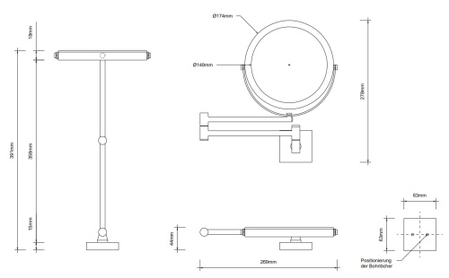 Зеркало косметическое 5X увеличение Decor Walther SP 28/2/V 0105866