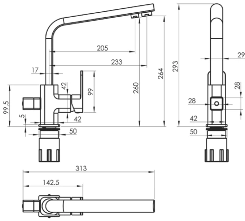 Смеситель для мойки Vivi Felice 1617-11 Oro