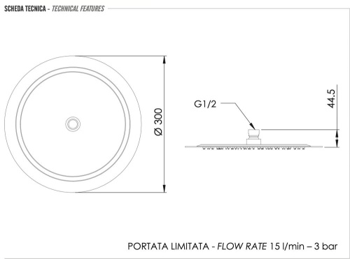 Верхний душ Daniel A578CM30