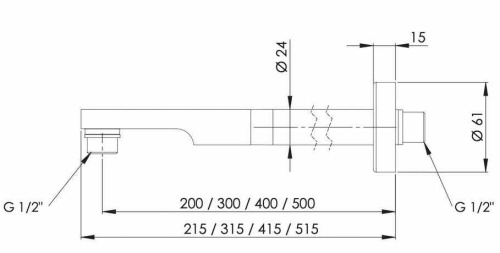 Кронштейн 40 см Remer 348N40BO, белый матовый
