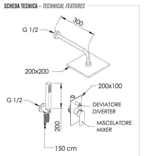 Душевая система Remer Infinity I09S08OBO, белый матовый