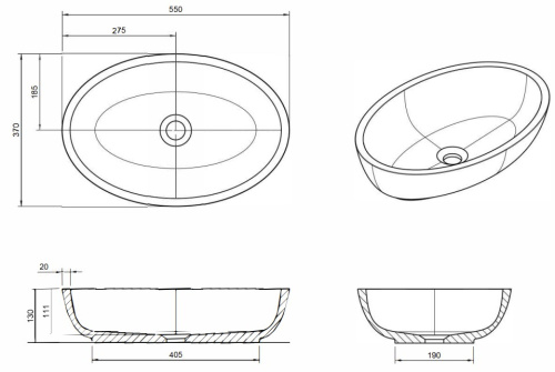 Умывальник Knief Oval Shape Malachit 70201090