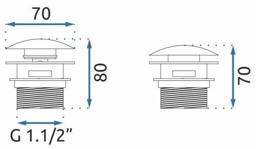 Донный клапан для ванны Rea клик-клак chrome W2007 универсальный