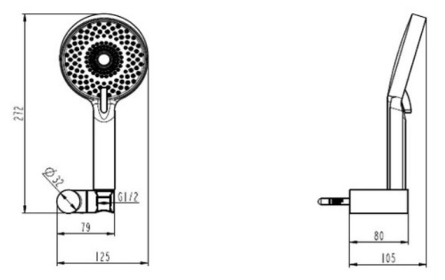 Ручной душ со шлангом Caprigo 98-552-ner