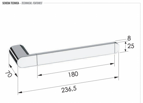 Полотенцедержатель Remer Lounge LN44VO, бронза