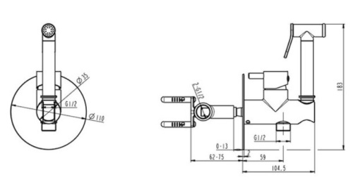 Гигиенический душ Caprigo Don 53-533-crm