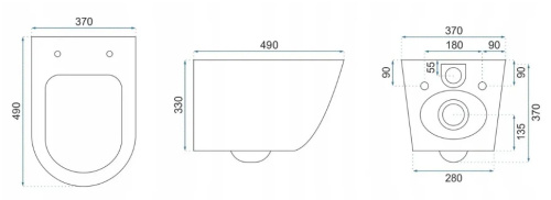 Унитаз подвесной Rea Carlo Mini rimless Flat Black Gold Edge C8800