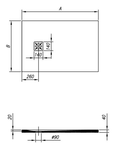 Душевой поддон Kolpa-san Limbo 140x80 manhattan 551190