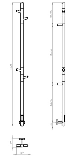 Полотенцесушитель электрический Vincea VTD-1DBE 15x140