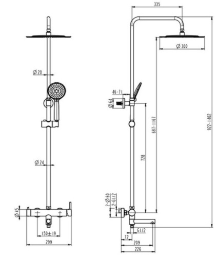 Душевая система Caprigo Don 53-315-ner