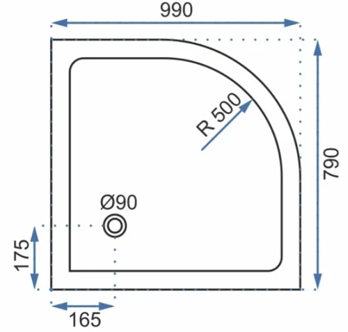 Душевой поддон Rea Look 100x80 white left K7909