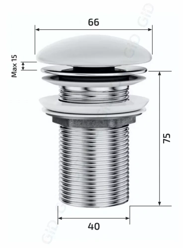 Донный клапан для раковины керамический Gid Blm100 без перелива