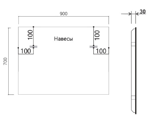 Зеркало Vincea LED 900x700 VLM-3VN900