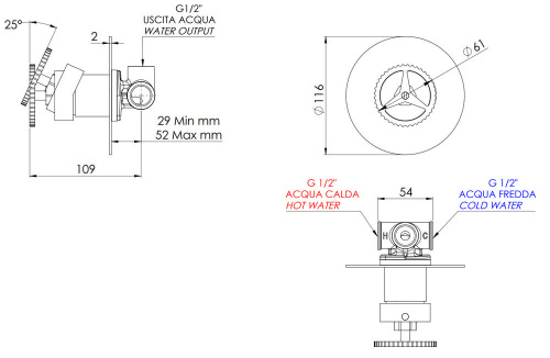 Смеситель для душа Remer Chrono CH30LXV, сталь