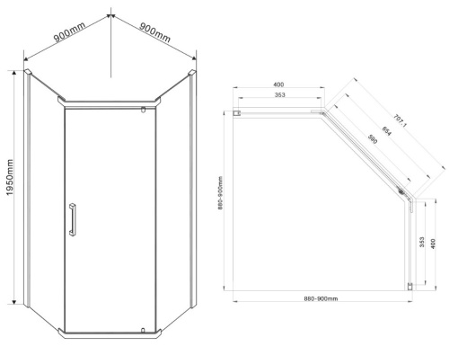 Душевой уголок Vincea Stresa VSP-1S900CLG