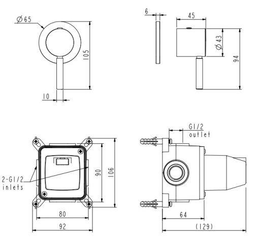 Смеситель для душа Nemo Round NM-2342BGM brush gun metal