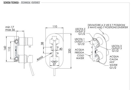 Смеситель для душа Remer Minimal N937