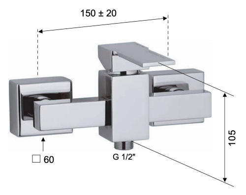 Смеситель для душа Remer Qubika Q31