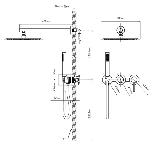 Душевая система Vincea Groove VSFW-4G01MB