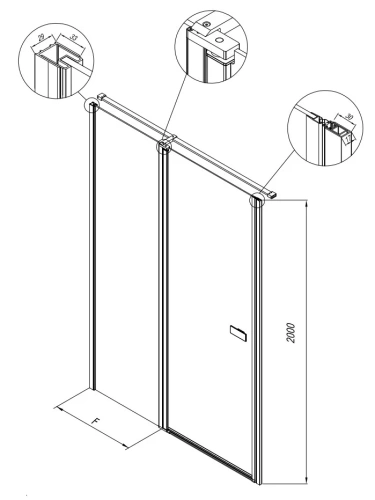 Душевая дверь Kolpa-San Andromeda N 160 silver brill transparent 516740
