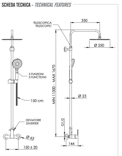 Душевая система Remer Energy EY37A8MPUFM25G