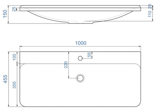 Умывальник Madera Solo 100