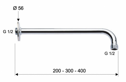 Кронштейн 30 см Remer 34330NO, черный матовый