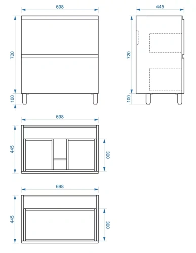 Тумба напольная Vela Мира 70Н без планки под Classica TU2710112