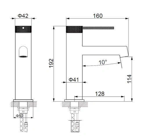 Смеситель для раковины Vincea Rim VBF-2RM1CH