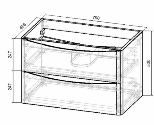 Тумба подвесная Vincea Paola 800 V.Oak VMC-2P800VO