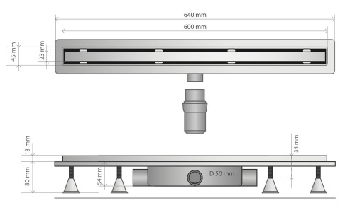 Душевой трап OMP Tea Basicflow 60 см 4943.803.8