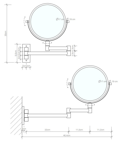 Зеркало косметическое 5X увеличение Decor Walther SPT 33 0110900