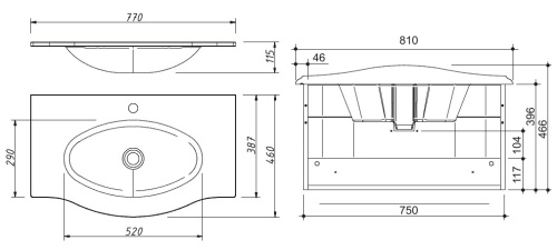 Тумба подвесная Caprigo Nokturn 80 1312-SF026