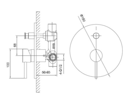 Cмеситель для душа Caprigo Don 53-051-crm