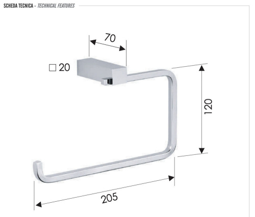 Полотенцедержатель Remer SQ SQ44CR