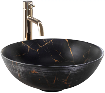 Умывальник Rea Stella Black Marble Brush U9086