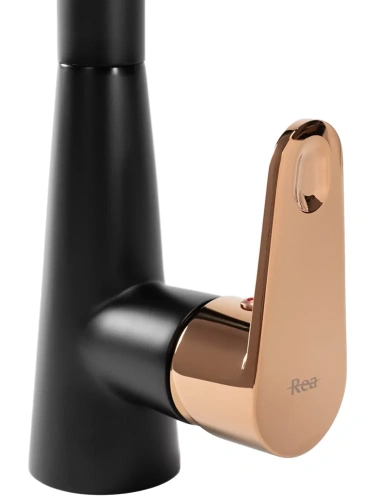 Смеситель для мойки Rea Mild black matt rose gold B4801