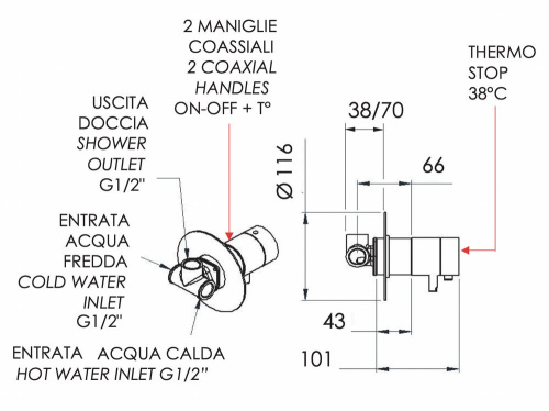 Смеситель для душа Remer Elegance NT30VO, бронза
