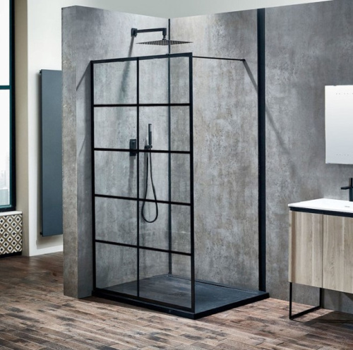 Душевая стенка Calani Soleo walk in 90 Black CAL-K6010