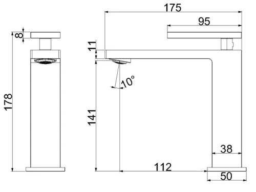 Смеситель для раковины Vincea Dice VBF-2DS1BG