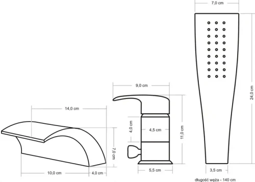 Смеситель для ванны Rea Riven gold matt B0494