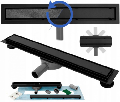 Трап для душа Rea Neo&Pure 900 N Pro Black G8908